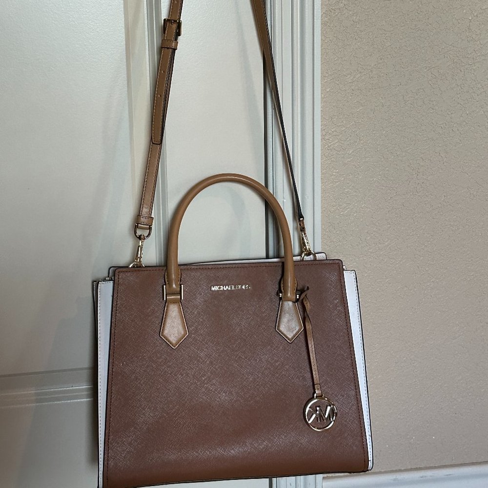 Michael Kors Hope Color-Block Saffiano Leather Satchel (Authenic - No dust bag)